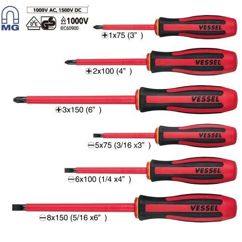 VES9606EVA VESSEL MEGADORA INSULATED SCREWDRIVER 6PC SET