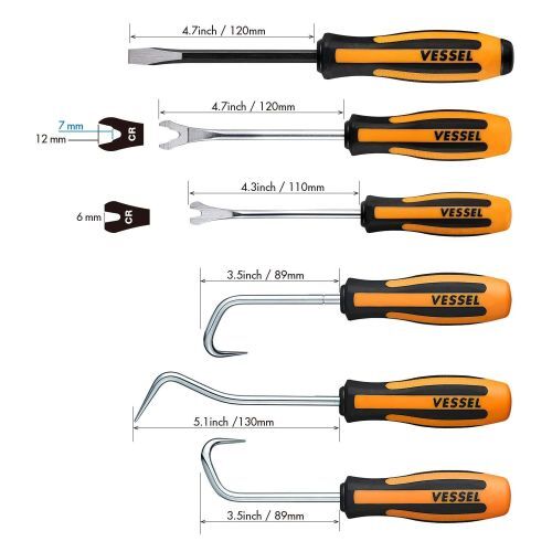 VES9706EVA VESSEL MEGADORA BODY SHOP TOOLS 6PC SET
