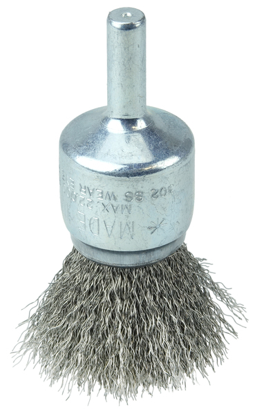 WEI36283 3/4 VORTEC PRO CRIMPED WIRE END BRUSH .006 STAINLESS STEEL FILL 1/4 STEM