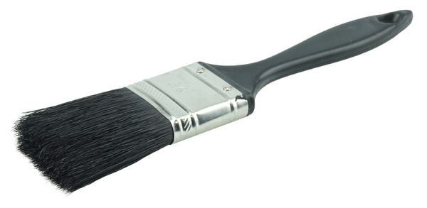 WEI40101 1 1/2 X 2 LONG INDUSTRIAL VARNISH BRUSH WITH BLACK BRISTLE & BLACK PLASTIC HANDLE