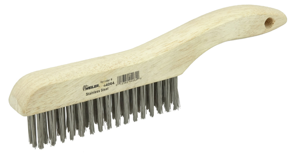 WEI44064 4 X 16 ROWS SHOE HANDLE SCRATCH BRUSH .012 SS FILL