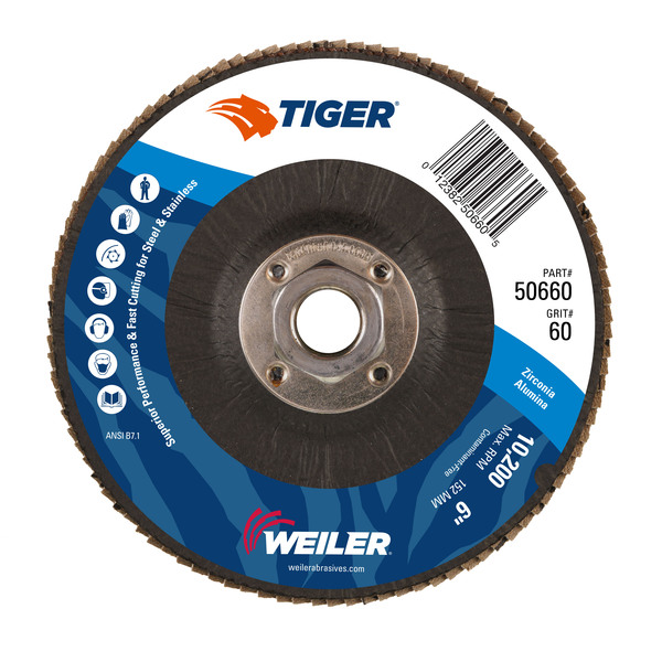 WEI50660 6" ZIRCONIUM TIGER DISC 60 GRIT