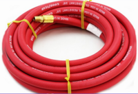 3/8 X 25 FT RED AIR HOSE W/ FITTINGS 300PSI W/ HD ENDS