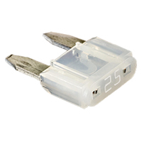 25 AMP WHITE MINI BLADE FUSE 5/PK