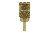 1/4&quot; BODY X 1/4&quot; BARB BRASS AUTOMOTIVE HOSE COUPLER