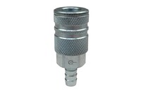 3/8&quot; BODY X 1/2&quot; BARB STEEL PLATED INDUSTRIAL HOSE COUPLER