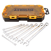 8PC TOUGH BOX SAE FULL POLISH COMBINATION WRENCH SET - 12 POINT