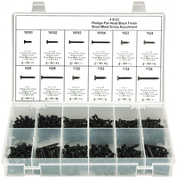 440PC BLACK PHILLIPS PAN HEAD SCREW 12 PART ASSORTMENT