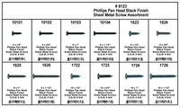 DIS8123 440PC BLACK PHILLIPS PAN HEAD SCREW 12 PART ASSORTMENT