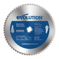 EVOLUTION 14" 66 TOOTH STEEL SAW BLADE 1" ARBOR 1600 RPM