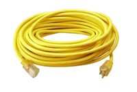 12/3 25&#39; SJTW YELLOW INDOOR/OUTDOOR EXTENSION CORD WITH LIGHTED END