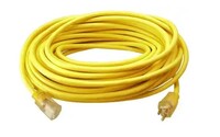 12/3 50&#39; SJTW YELLOW INDOOR/OUTDOOR EXTENSION CORD WITH LIGHTED END