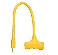 12/3 2&#39; STW 3-OUTLET YELLOW OUTDOOR EXTENSION CORD