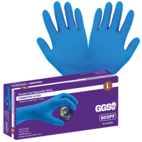 X-LARGE 8 MIL POWDER FREE BLUE NITRILE EXAM GLOVES 50/BX