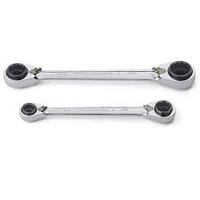 2PC QUADBOX REVERSIBLE RATCHETING DOUBLE BOX WRENCH SET - 12 POINT