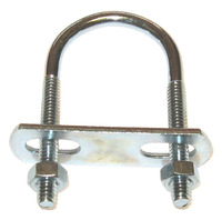 1/4-20 U-BOLT WITH PLATE &amp; 2 NUTS ZINC PLATED FOR 1 PIPE