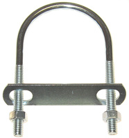 5/16-18 U-BOLT WITH PLATE &amp; 2 NUTS ZINC PLATED FOR 2 PIPE