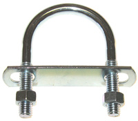 3/8-16 U-BOLT WITH PLATE &amp; 2 NUTS ZINC PLATED FOR 1 1/2 PIPE