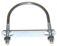 3/8-16 X 4-5/8 INSIDE LENGTH X 2 OF THREAD U-BOLT WITH PLATE &amp; 2 NUTS ZINC PLATED FOR 3 PIPE