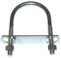 1/2-13 U-BOLT WITH PLATE &amp; 2 NUTS ZINC PLATED FOR 2 1/2 PIPE