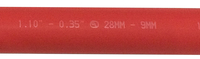 1 X 2 RED HEAVY WALL SHRINK TUBING 10/PK