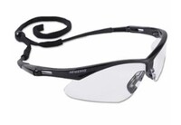 NEMESIS BLACK SAFETY GLASSES WITH CLEAR ANTI-FOG/HARD COAT LENS