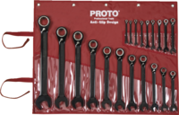 20PC BLACK CHROME REVERSIBLE RATCHETING COMBINATION WRENCH SET - SPLINE