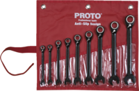 9PC BLACK CHROME REVERSIBLE RATHCETING COMBINATION WRENCH SET - SPLINE