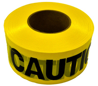 KESON 3&quot; X 1000&#39; YELLOW WATERPROOF &quot;CAUTION&quot; TAPE - 1.5 MIL THICK