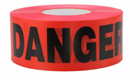 KESON 3&quot; X 300&#39; RED WATERPROOF &quot;DANGER&quot; TAPE - 3MM THICK