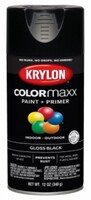 KRYLON 12OZ COLORMAXX BLACK GLOSS SPRAY PAINT