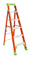 6FT CROSS-STEP FG TYPE IA 300LB RATED STEP/SHELF LADDER