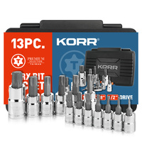 13PC TORX BIT SOCKET SET T8 - T60