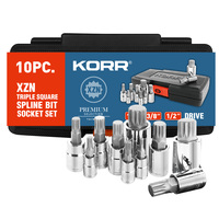 10PC XZN TRIPLE SQUARE SPLINE BIT SOCKET SET