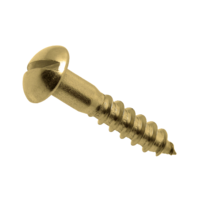 6N100OSRB #6 X 1" SLOTTED ROUND HEAD WOOD SCREW BRASS