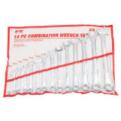 14PC FULL POLISH COMBINATION WRENCH SET - 12 POINT