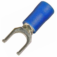 16-14 AWG  #6 STUD BLUE VINYL INSULATED FLANGED SPADE 100/PK