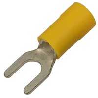 12-10 AWG #10 STUD YELLOW VINYL INSULATED FLANGED SPADE