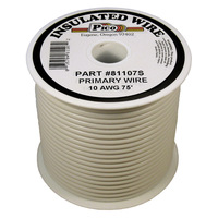 10 AWG WHITE PRIMARY WIRE 75&#39; ROLL