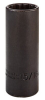 1/2 DRIVE 15/16 DEEP SOCKET  BLACK OXIDE - 12 POINT