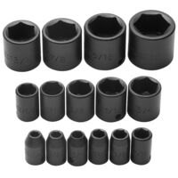 15PC 3/8 DRIVE STANDARD IMPACT SOCKET SET - 6 POINT