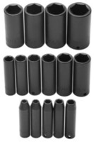 15PC 3/8 DRIVE DEEP IMPACT SOCKET SET - 6 POINT