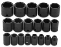 19PC 3/8 DRIVE METRIC IMPACT SOCKET SET 6 POINT