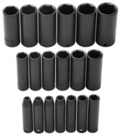 19PC 3/8 DRIVE METRIC DEEP IMPACT SOCKET SET 6 POINT