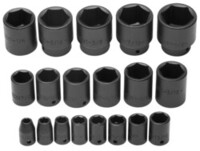 19PC 1/2 DRIVE IMPACT SOCKET SET 6 POINT