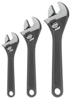 3PC BLACK OXIDE ADJUSTABLE WRENCH SET