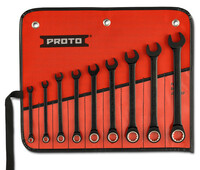 9PC BLACK CHROME RATCHETING COMBINATION WRENCH SET - SPLINE