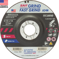 TYPE 27 4 1/2 X 1/4 X 7/8 A24N GRINDING WHEEL