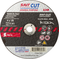 SAIT23075 TYPE 1 4 X 1/8 X 3/8 A24R THIN HIGH-SPEED CUTOFF WHEEL