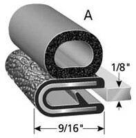 3/8 11B BULB SIZE 100 SERIES BLACK SAND TEXTURE 1/8 EDGE THICK BULB LOCN: A HATCH SEAL 250FT/BOX